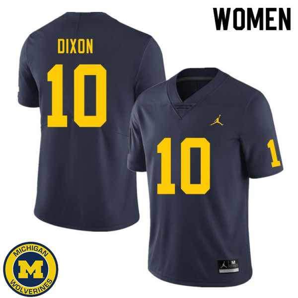 Women Michigan Wolverines #10 Cristian Dixon Navy Alumni Jersey